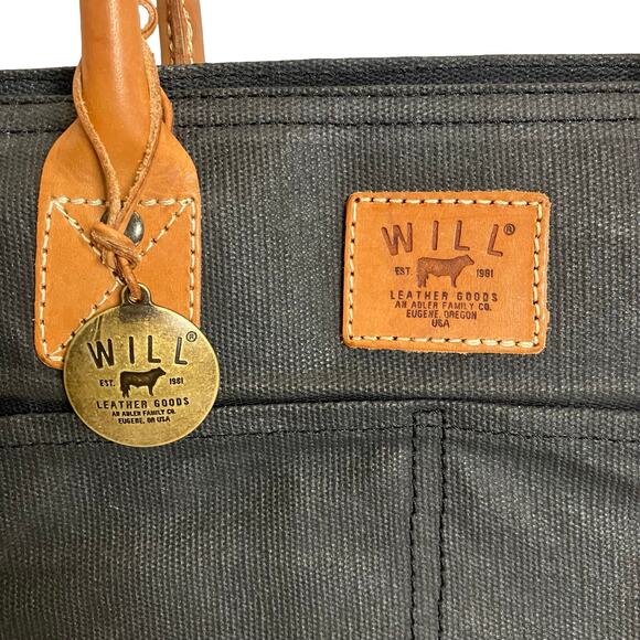 Will Leather Goods Original Utility Tote in Wax Coated Canvas and Leather - Picture 2 of 10